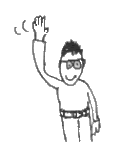 Waving Bespectacled Man Image